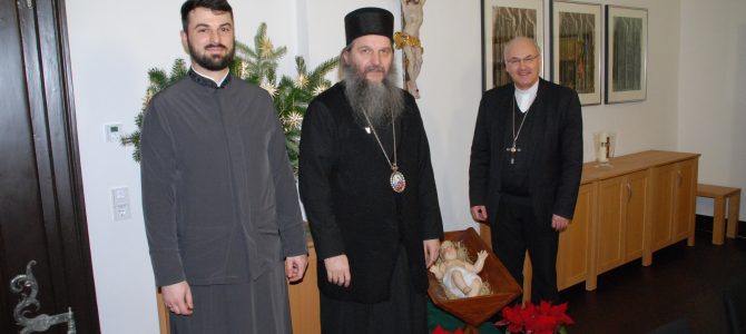 Bischof Rudolf Voderholzer begegnet Bischof Andrej (neuer Administrator der serbisch-orthodoxen Eparchie von Frankfurt und ganz Deutschland)